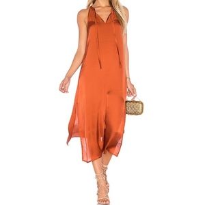 Band of Gypsies Burnt Sienna High Neck Sleeveless Midi Dress